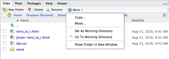 Setting Working Directory